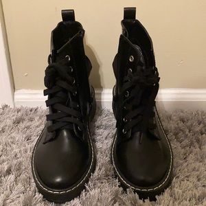 Black combat boots